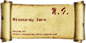 Missuray Imre névjegykártya